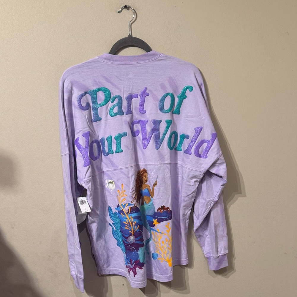 Lavender Disney Spirit Jersey Little Mermaid Ariel Part of Your World sz S NWT